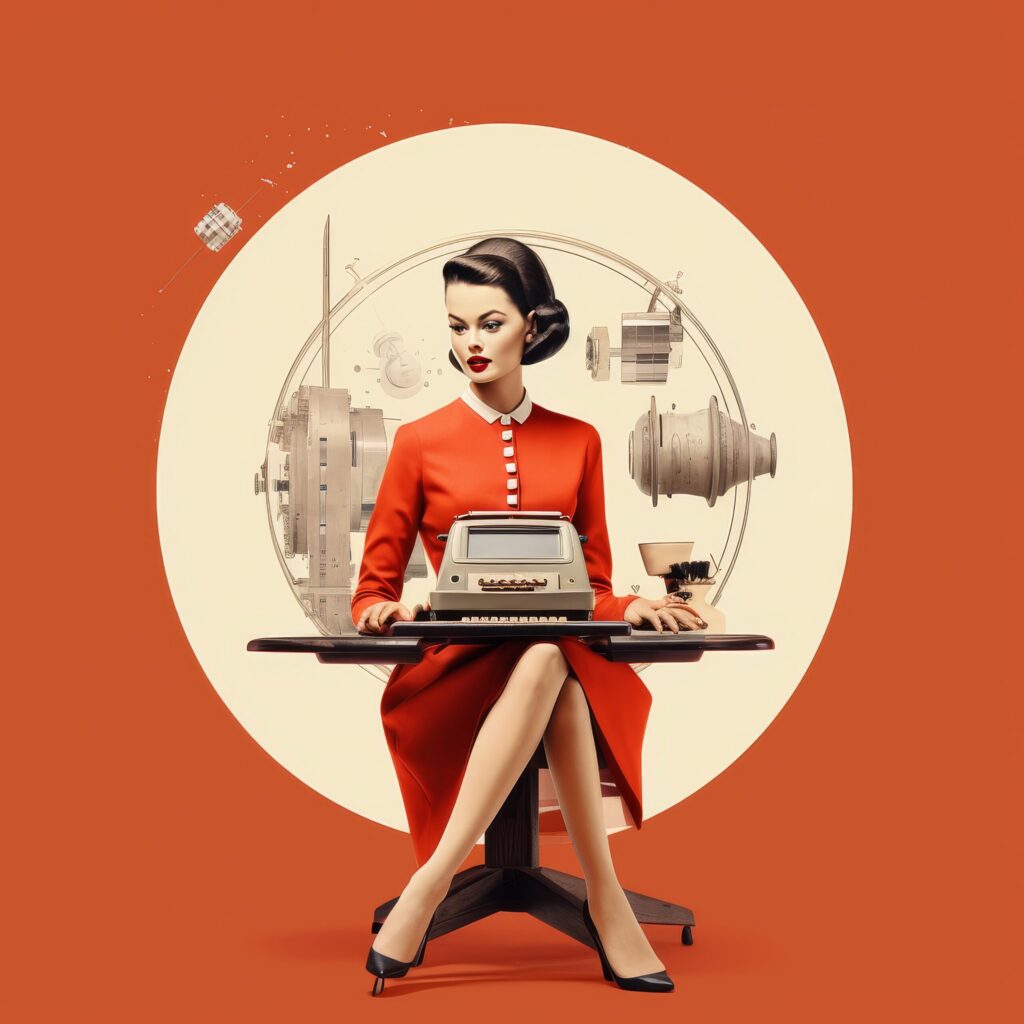 contemporary-art-collage-retro-woman-red-dress-with-retro-typewriter-scaled.jpg